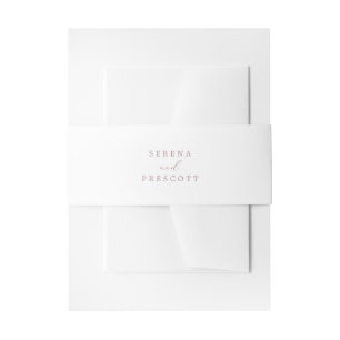 Delicate Rose Gold Bride and Groom Wedding Invitation Belly Band