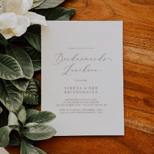 Delicate Rose Gold Bridesmaids Luncheon Invitation