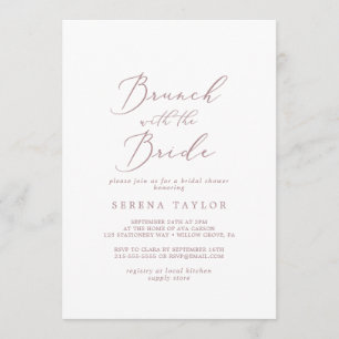 Delicate Rose Gold Brunch with the Bride Shower Invitation