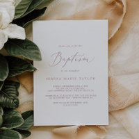 Delicate Rose Gold Calligraphy Baptism
