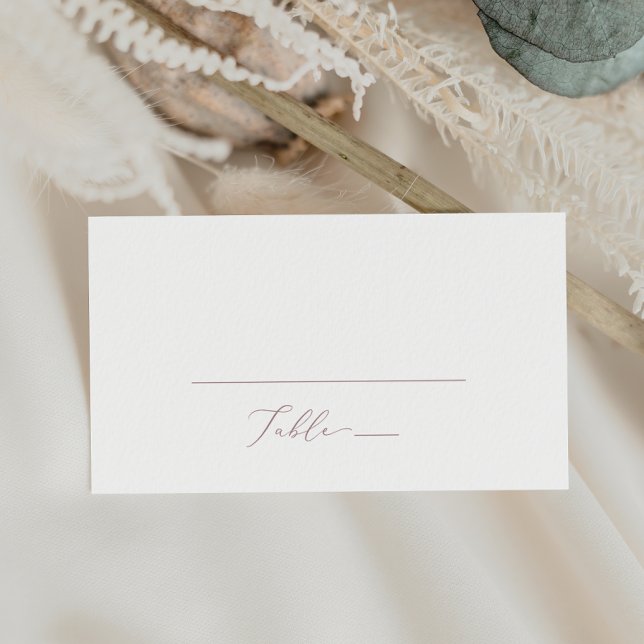 Delicate Rose Gold Calligraphy Flat Wedding Place Card (Creator Uploaded)