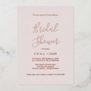 Delicate Rose Gold Foil   Blush Bridal Shower