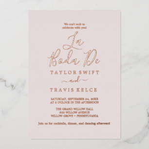 Delicate Rose Gold Foil Blush La Boda De