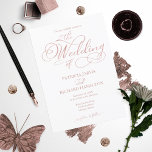 Delicate Rose Gold Foil Script Wedding Invitation<br><div class="desc">Delicate Rose Gold Foil Script Wedding Invitation</div>