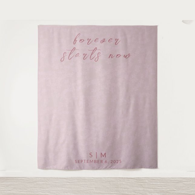 Delicate Rose Gold Wedding Photo Backdrop Tapestry (Front)
