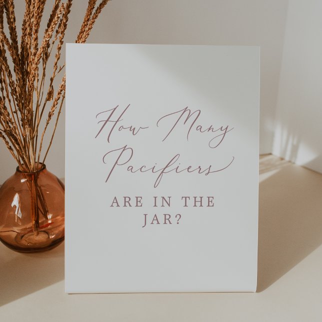 Delicate Rose How Many Pacifiers Baby Shower Game Pedestal Sign (Delicate Rose How Many Pacifiers Baby Shower Game Pedestal Sign)