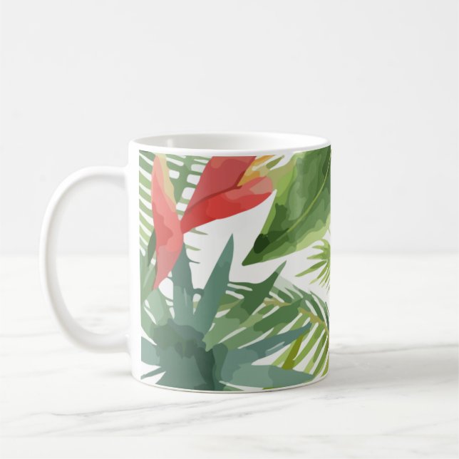 Delicate Rose Lines In The Rainforest Coffee Mug (Left)