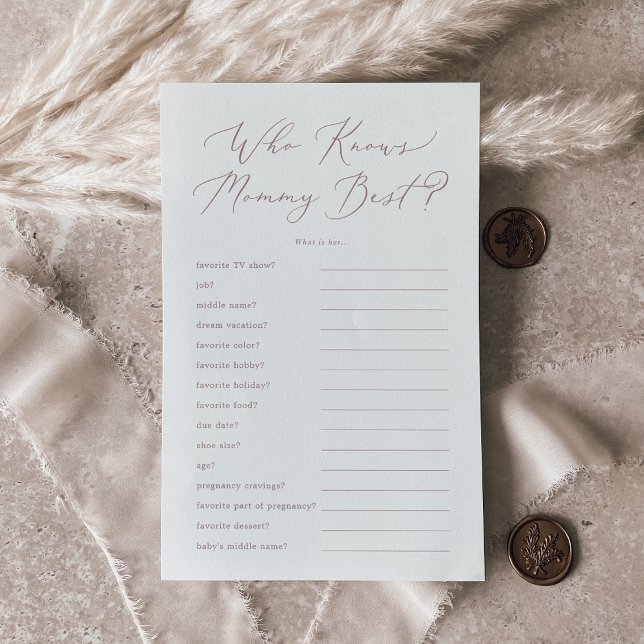 Delicate Rose Who Knows Mummy Best Trivia Game Flyer (Delicate Rose Who Knows Mommy Best Trivia Game Flyer)