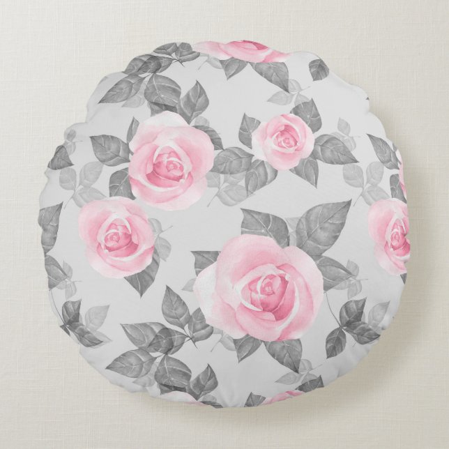 Delicate roses 1 round cushion (Front)