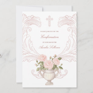 Delicate Roses Frame Confirmation Invitation
