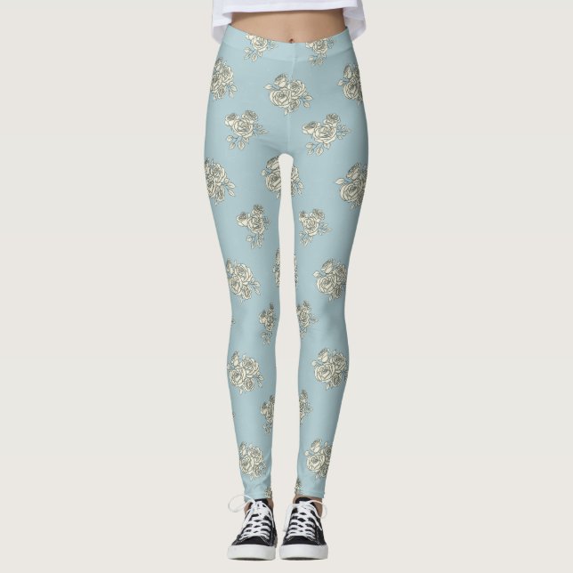 Delicate roses leggings (Front)