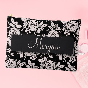 Delicate Roses Personalised Accessory Pouch
