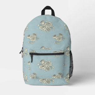 Delicate roses printed backpack