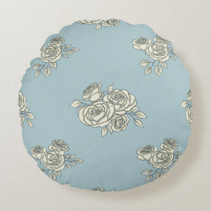 Delicate roses round cushion