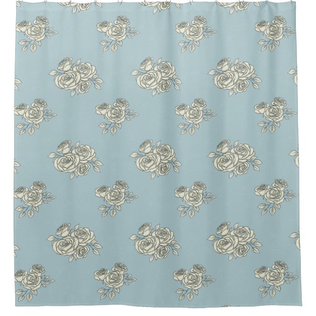 Delicate roses shower curtain (Front)