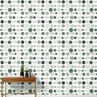 delicate sand and green abstract pattern wallpaper