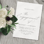 Delicate Script | Classic Formal Engagement Party Invitation<br><div class="desc">Formal engagement party invitations with a vintage-style script. Classic black and white.</div>