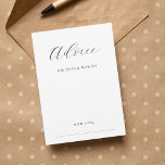 Delicate Script Minimalist Black White Wedding Advice Card<br><div class="desc">These modern,  elegant advice cards would make a wonderful addition to your bridal shower/wedding supplies! Easily customise the text by clicking on the "personalise" option.</div>