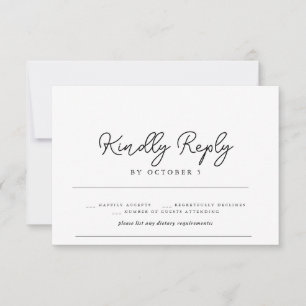 Delicate script modern elegant RSVP card