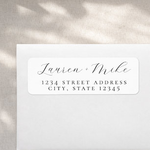 Delicate Script Wedding Return Address Labels