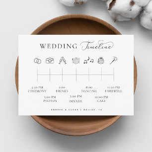Delicate Script Wedding Timeline Order of Events Enclosure Card