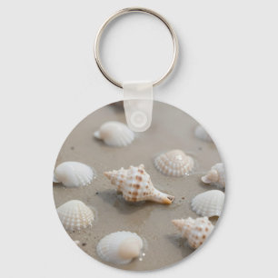 Delicate Seashells Beach Serenity Key Ring