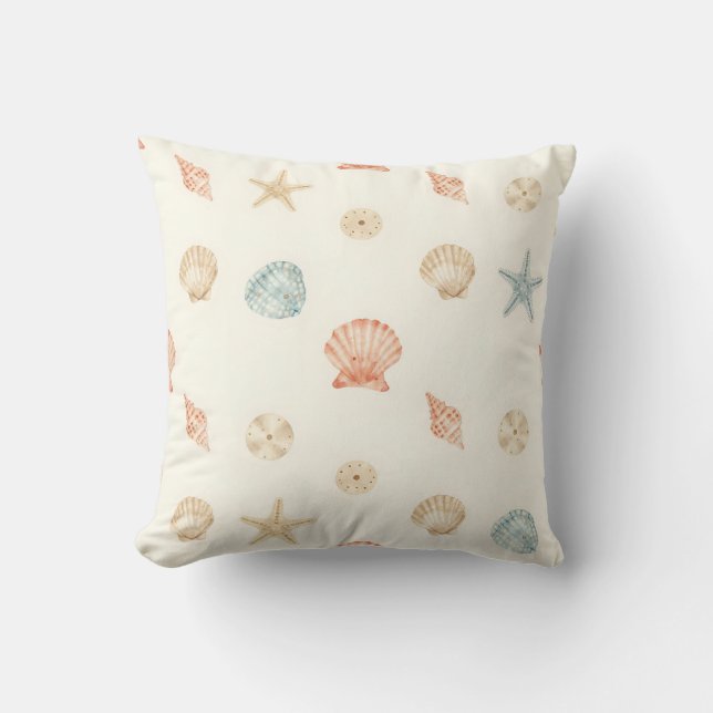 Delicate Seashells Seamless Pattern Cushion (Front)