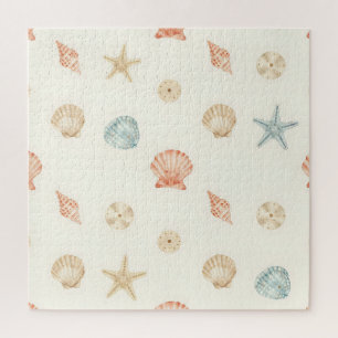 Delicate Seashells Seamless Pattern Jigsaw Puzzle