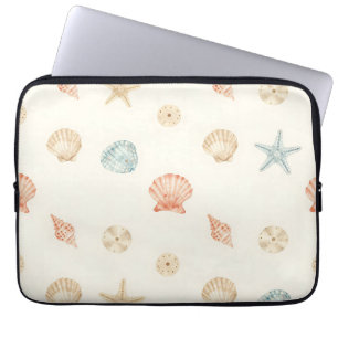 Delicate Seashells Seamless Pattern Laptop Sleeve