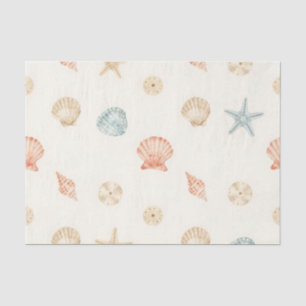 Delicate Seashells Seamless Pattern Tissue Paper