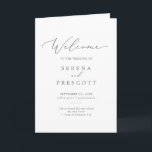 Delicate Silver Calligraphy Folded Wedding Program<br><div class="desc">This delicate silver calligraphy folded wedding program is perfect for a modern wedding. The romantic minimalist design features lovely and elegant silver grey typography on a white background with a clean and simple look.</div>