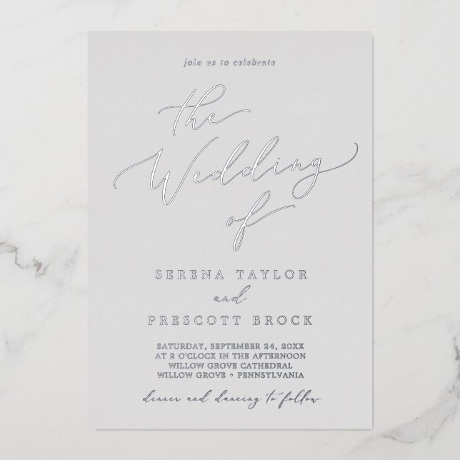 Delicate Silver Foil | Grey The Wedding Of (Front)