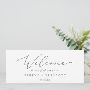 Delicate Silver Hanging Seating Chart Header