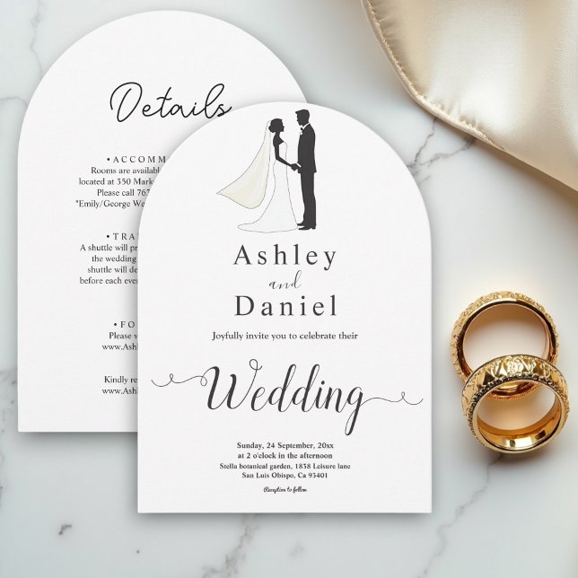 Delicate Simple Black And White Romantic Wedding Invitation (Creator Uploaded)