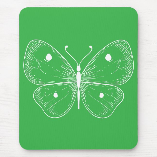 Delicate Sketch Butterfly Mouse Pad (Front)