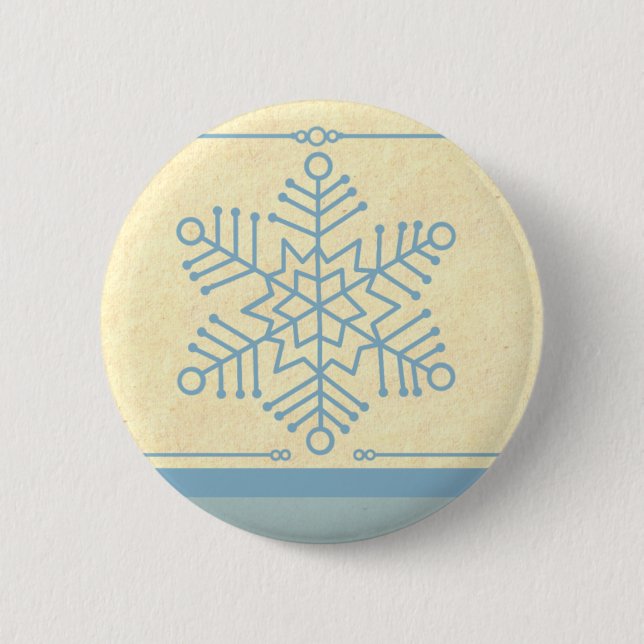 Delicate Snowflake Christmas Button (Front)