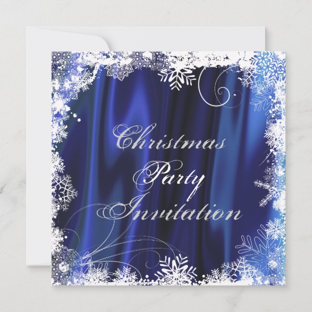 Delicate Snowflake Christmas Party Invitation (Front)