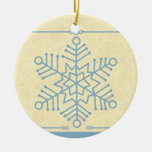 Delicate Snowflake Round Christmas Ornament