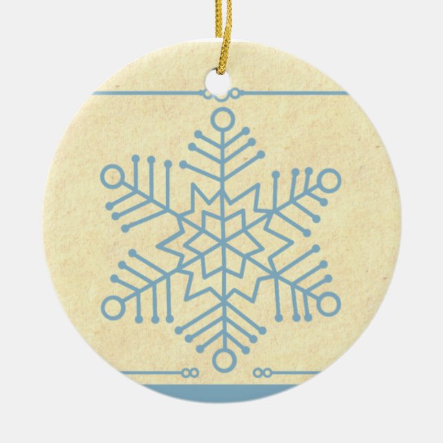 Delicate Snowflake Round Christmas Ornament (Front)