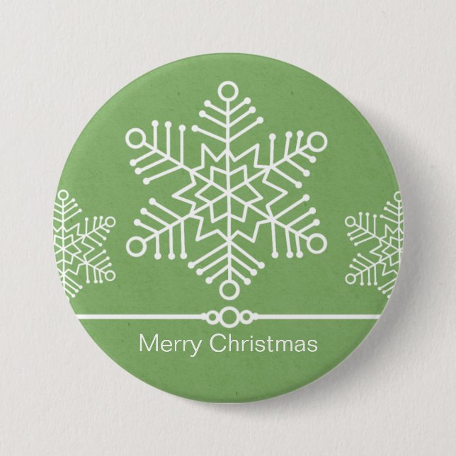 Delicate Snowflakes Christmas Button (Front)