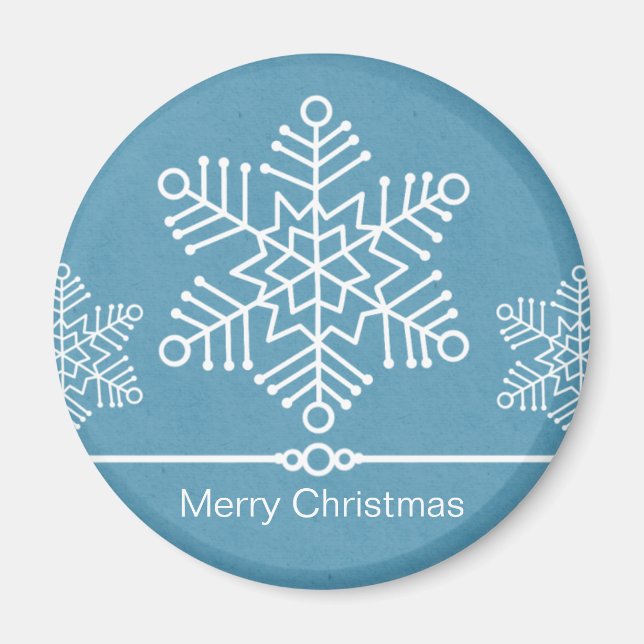 Delicate Snowflakes Christmas Magnet (Front)
