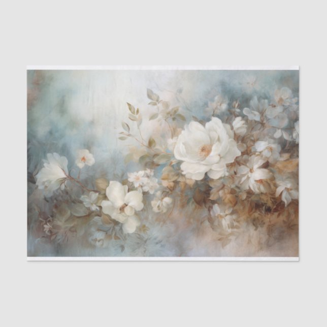Delicate, Soft Beautiful Elegant Florals Decoupage Tissue Paper (Front)