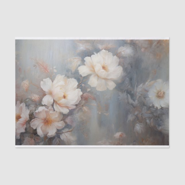 Delicate, Soft Beautiful Elegant Florals Decoupage Tissue Paper (Front)