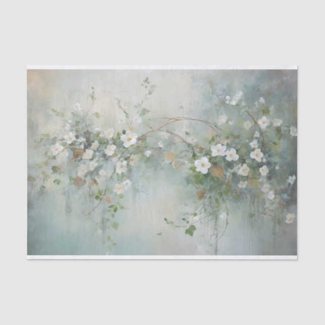 Delicate, Soft Beautiful Elegant Florals Decoupage Tissue Paper (Front)