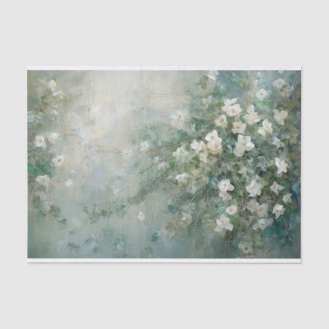 Delicate, Soft Beautiful Elegant Florals Decoupage Tissue Paper (Front)