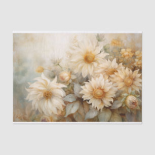 Delicate, Soft Elegant Sunflower Florals Decoupage Tissue Paper