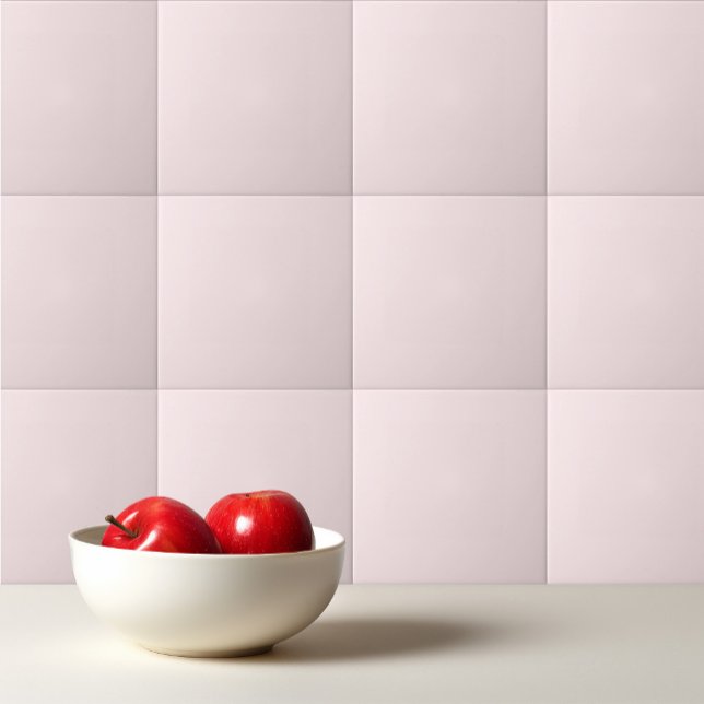 Delicate solid colour plain blushing pink ceramic tile (Creator Uploaded)