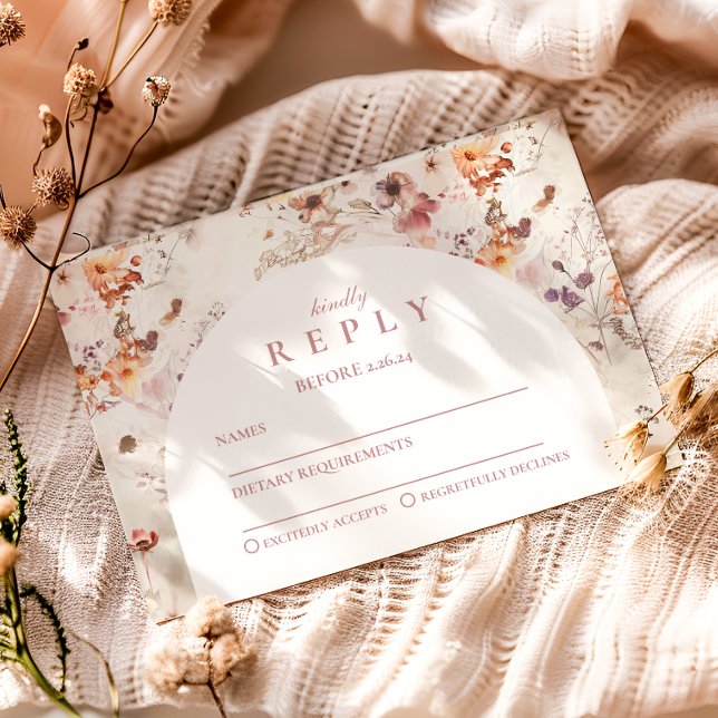 Delicate Spring Flowers Graduation RSVP Card (Creator Uploaded)