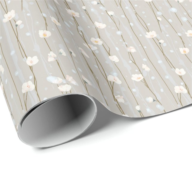 Delicate Stem Floral Wrap Wrapping Paper (Roll Corner)