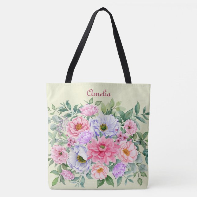 Delicate Summer Garden Party Floral  Tote Bag (Front)